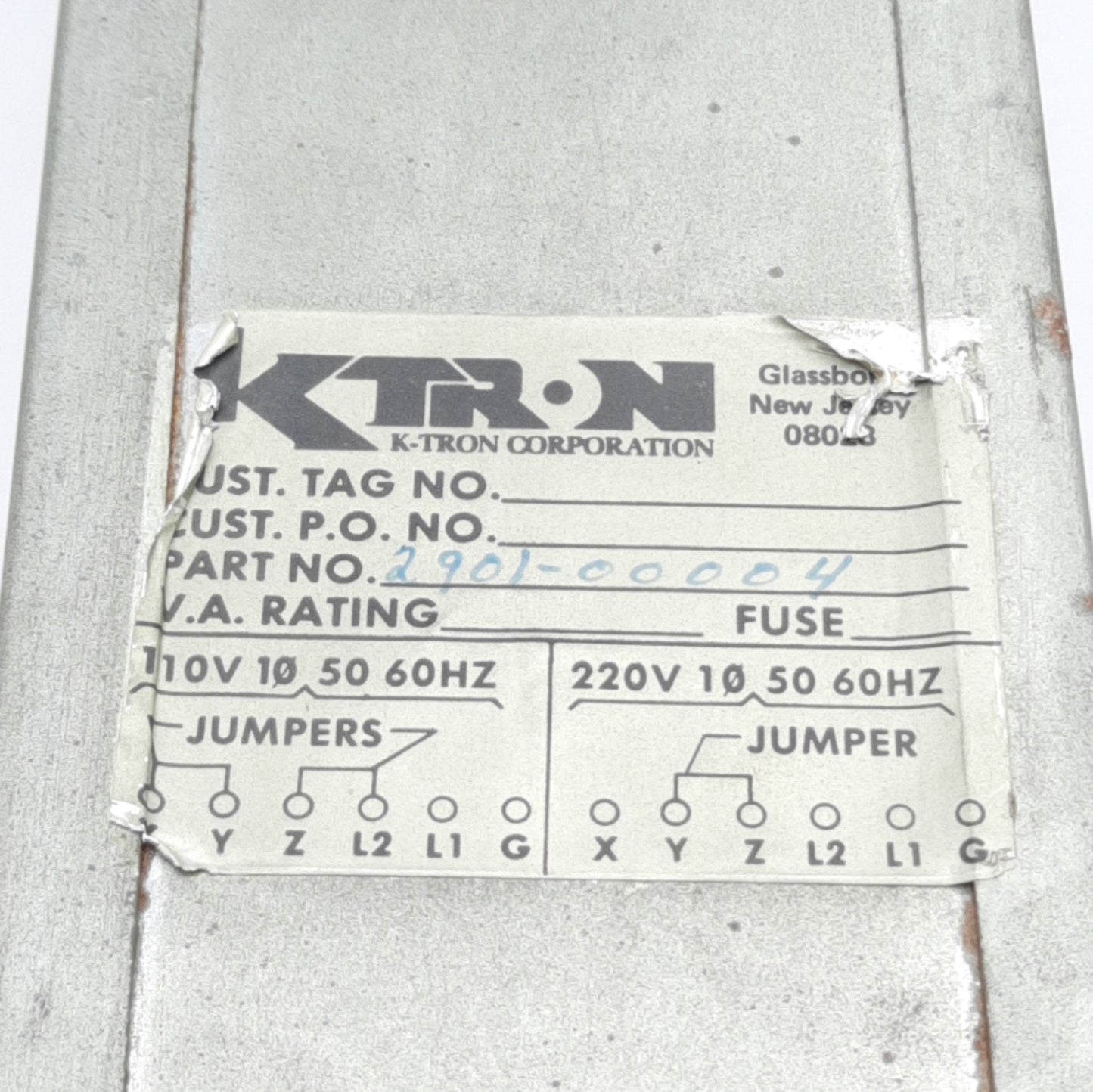 Used K-Tron Corp 9191-00006 2131-0000 2901-00004 Model 6300 Speed Controller