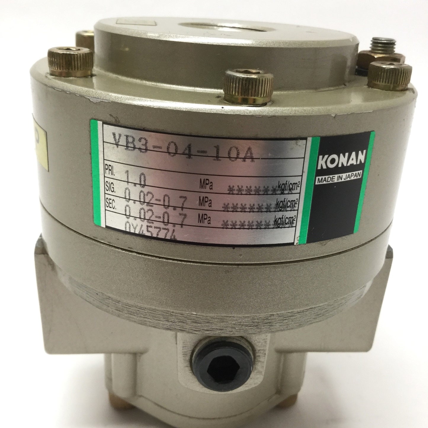 Used Konan VB3-04-10A Diaphragm Volume Booster, 0.02-0.7MPa Out, 1:1 Pressure Ratio