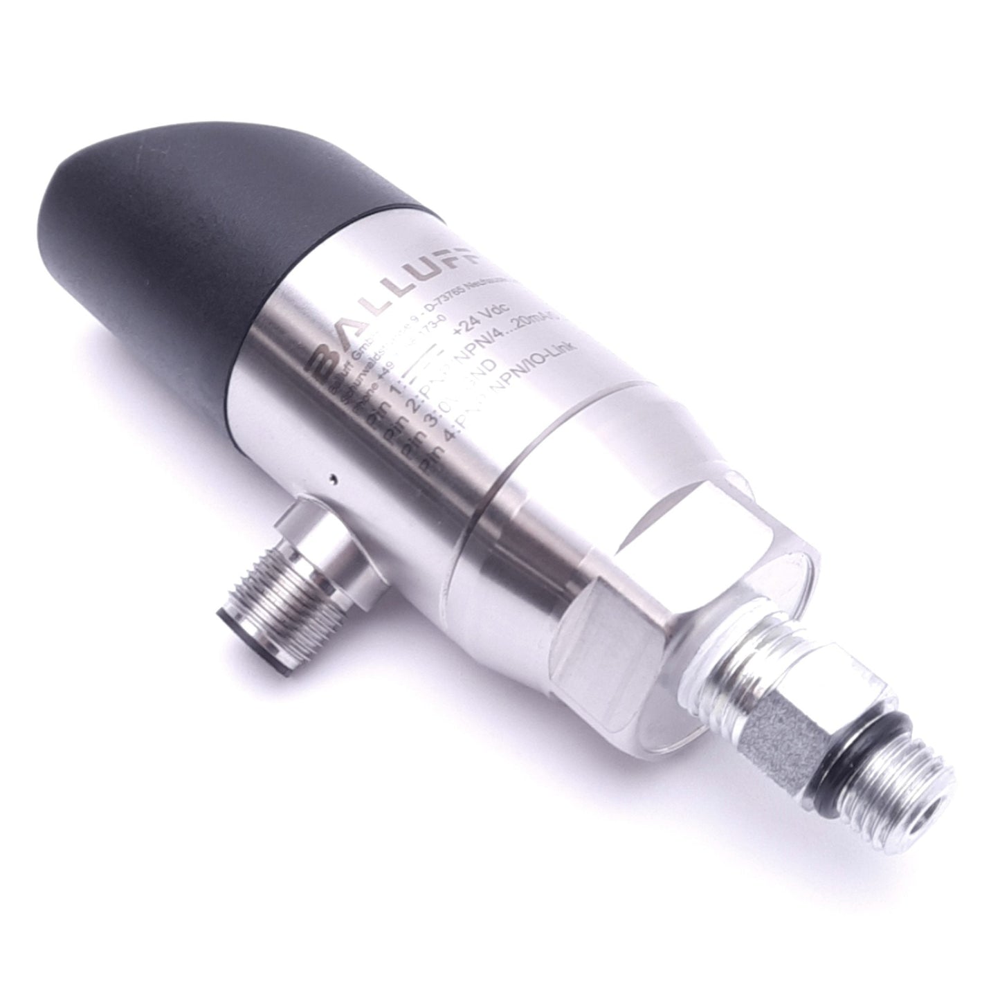 Used Balluff BSP00Y6 Pneumatic Pressure Sensor w/ Display, 0-20bar, 18-30VDC, 4-20mA