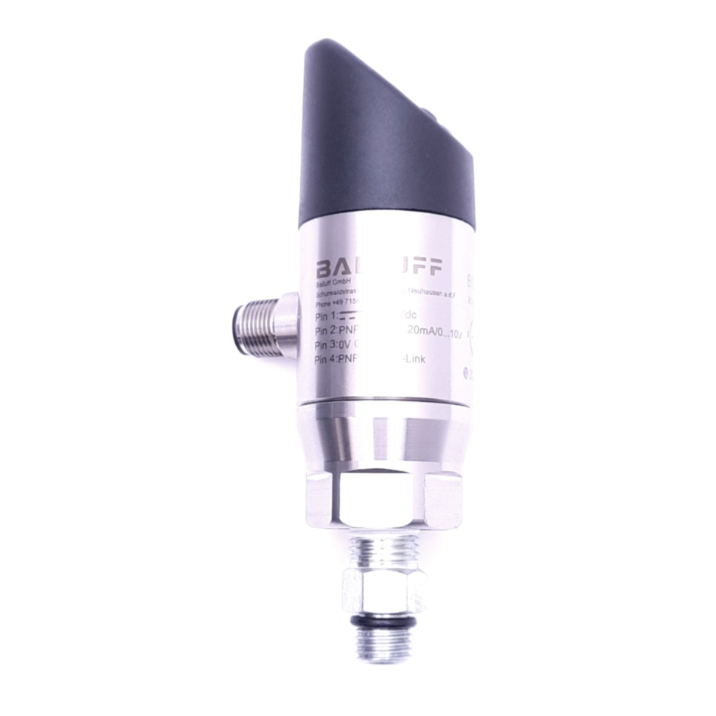 Used Balluff BSP00Y6 Pneumatic Pressure Sensor w/ Display, 0-20bar, 18-30VDC, 4-20mA