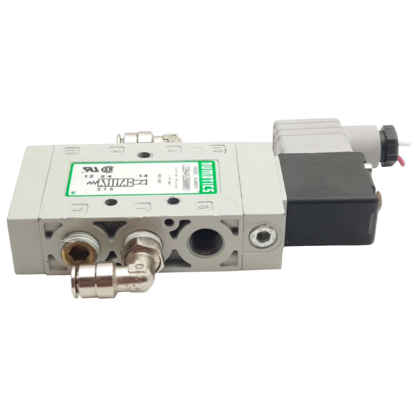 Used Numatics L22BA452B000061 Solenoid Valve 2/5 Way, 1-10bar, 1/4in NPTF, 24VDC Coil