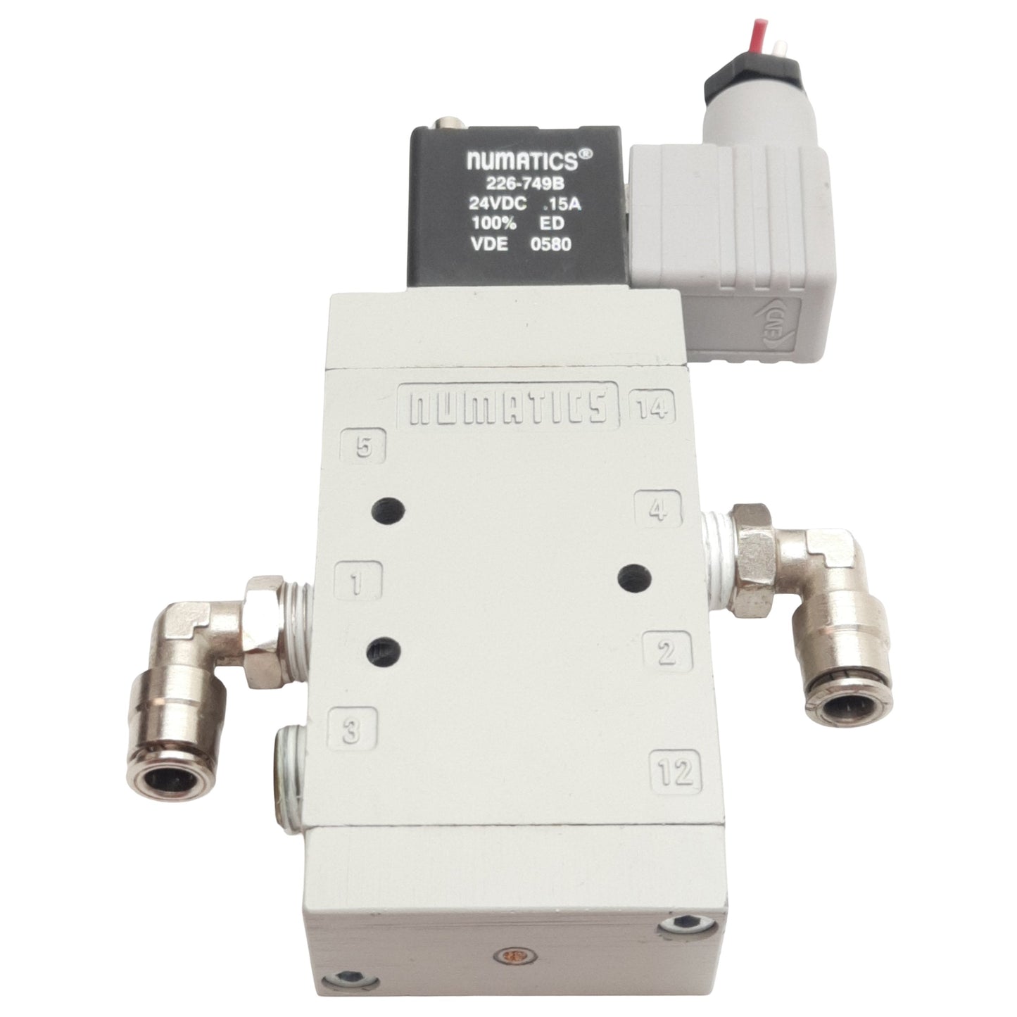 Used Numatics L22BA452B000061 Solenoid Valve 2/5 Way, 1-10bar, 1/4in NPTF, 24VDC Coil