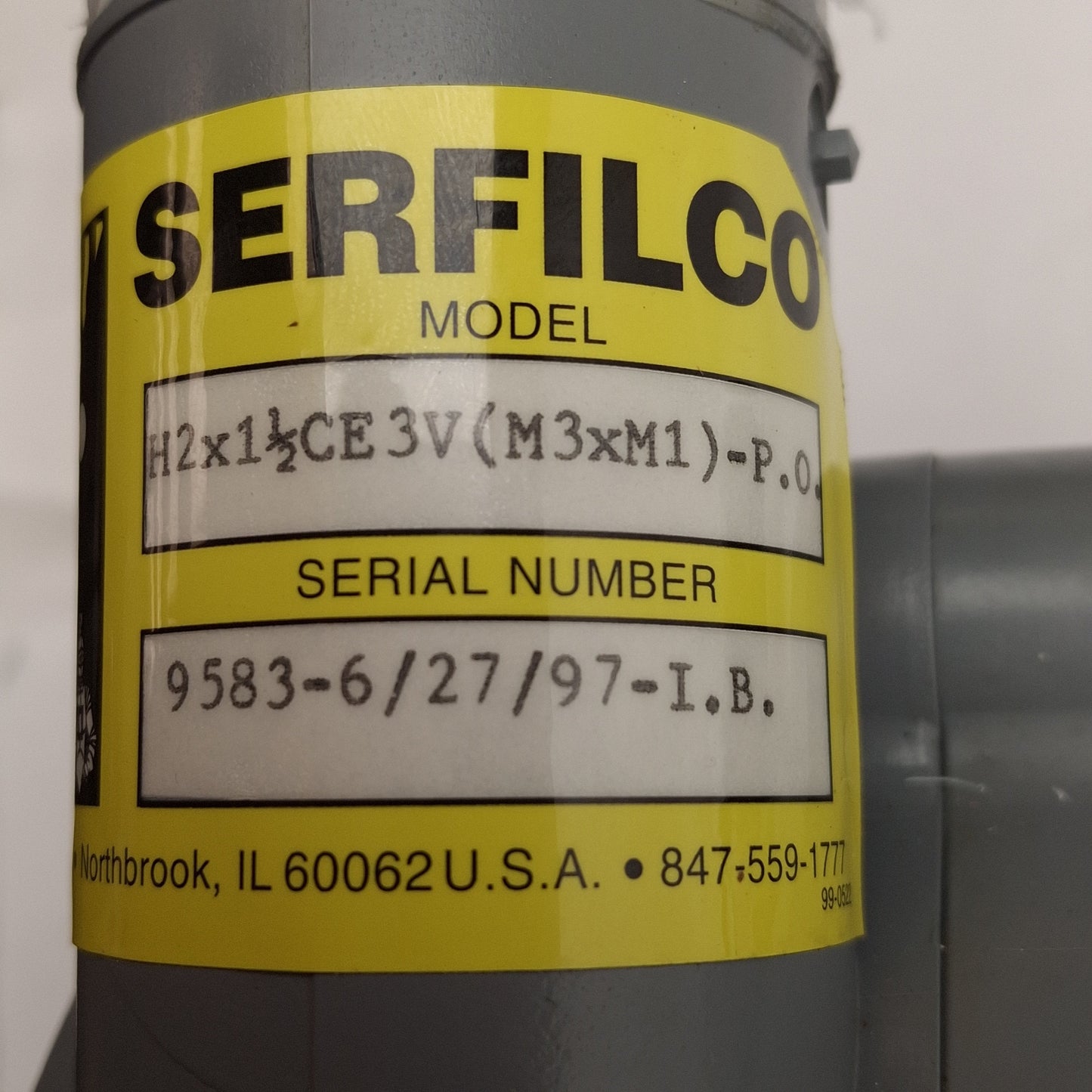 Used SERFILCO H2x1-1/2CE3V(M3xM1) Horizontal Pump, 140GPM, 3HP, 3Ø 208-230/460VAC