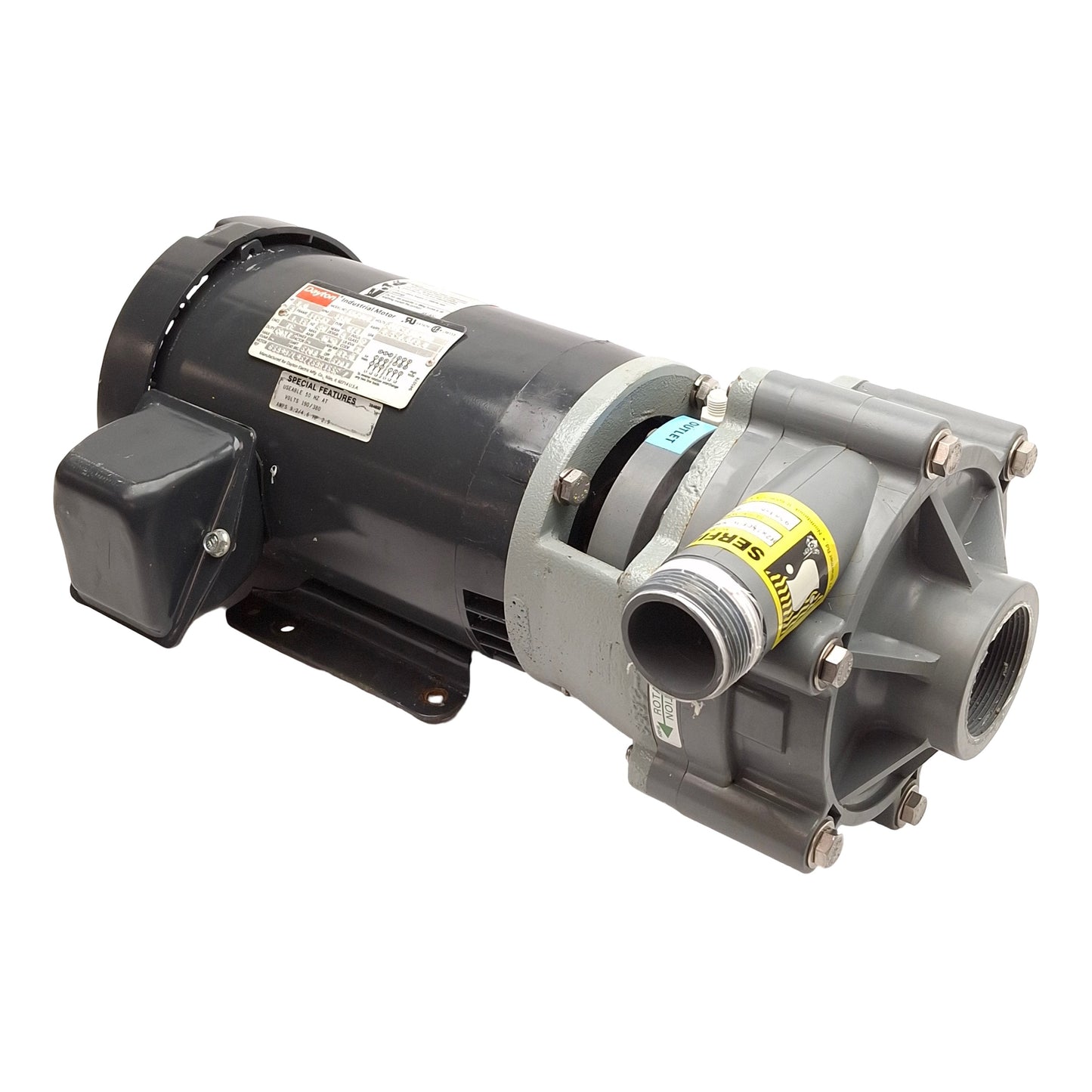 Used SERFILCO H2x1-1/2CE3V(M3xM1) Horizontal Pump, 140GPM, 3HP, 3Ø 208-230/460VAC