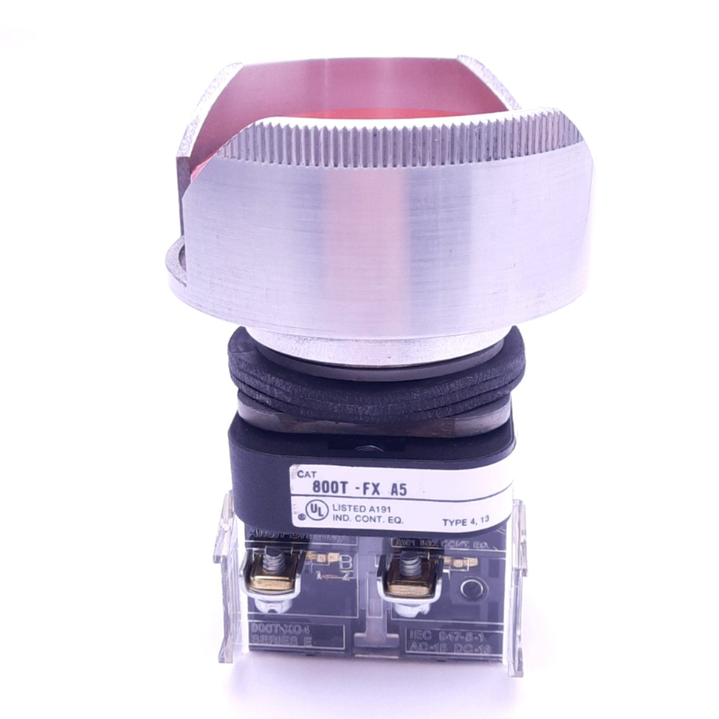 Used Allen Bradley 800T-FXA5 Push/Pull E-Stop Switch w/ Guard, ø30mm, 2NCLB, 600V 10A