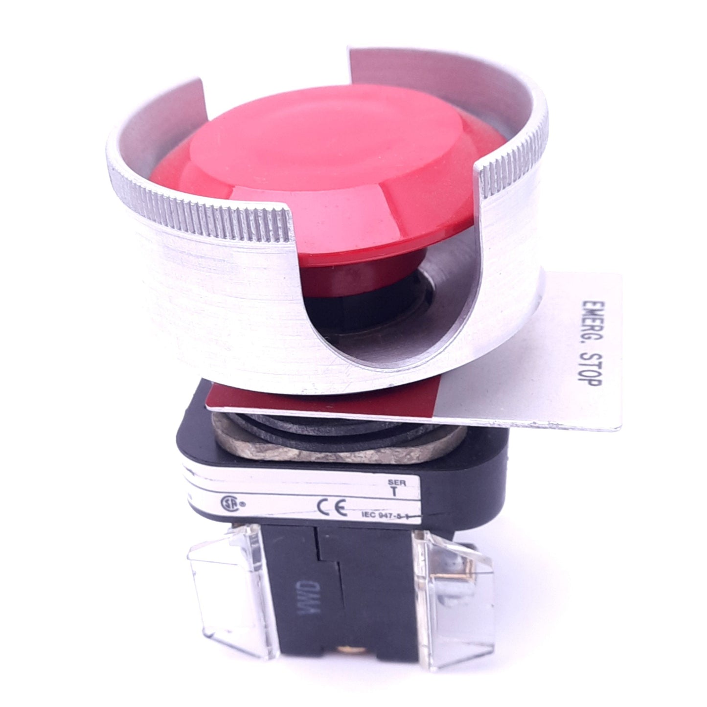 Used Allen Bradley 800T-FXA5 Push/Pull E-Stop Switch w/ Guard, 30mm, 2NCLB 600VAC 10A