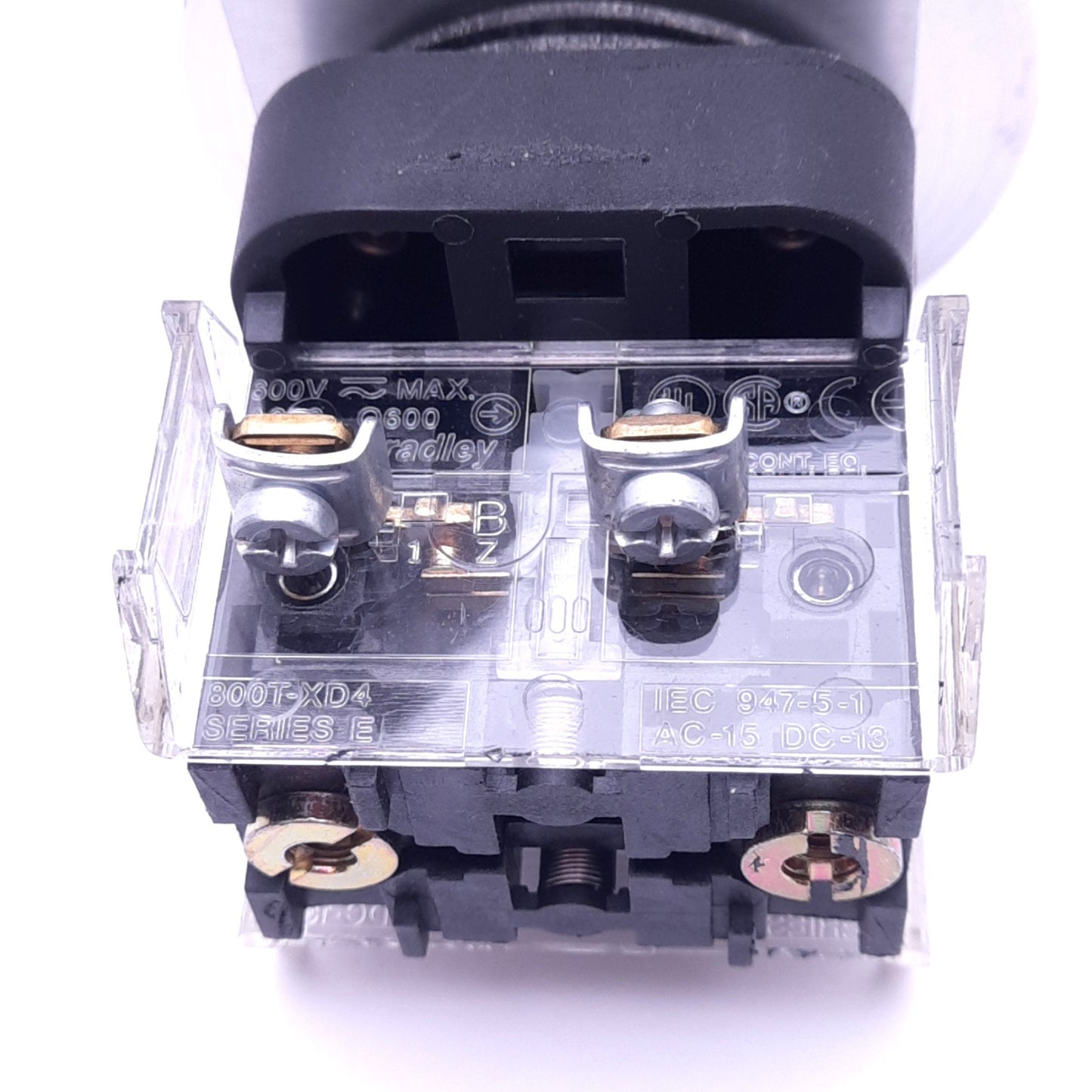 Used Allen Bradley 800T-FXA5 Push/Pull E-Stop Switch w/ Guard, 30mm, 2NCLB 600VAC 10A