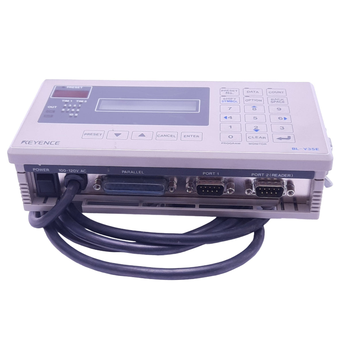 Used Keyence BL-V35E Barcode Display Interface, NPN Open, RS-232C, 100-120VAC 20A