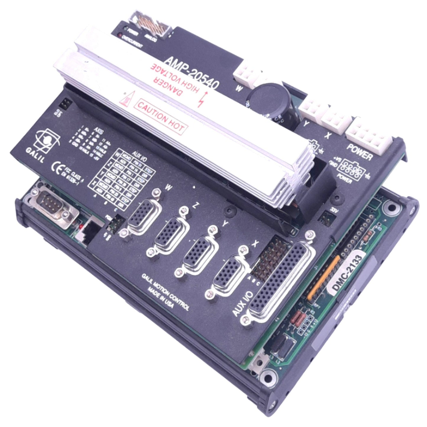 Used Galil AMP-20540 Servo Drive, 4-Axis, 8 Analog Inputs, 18-60VDC 7A, 500W/Axis