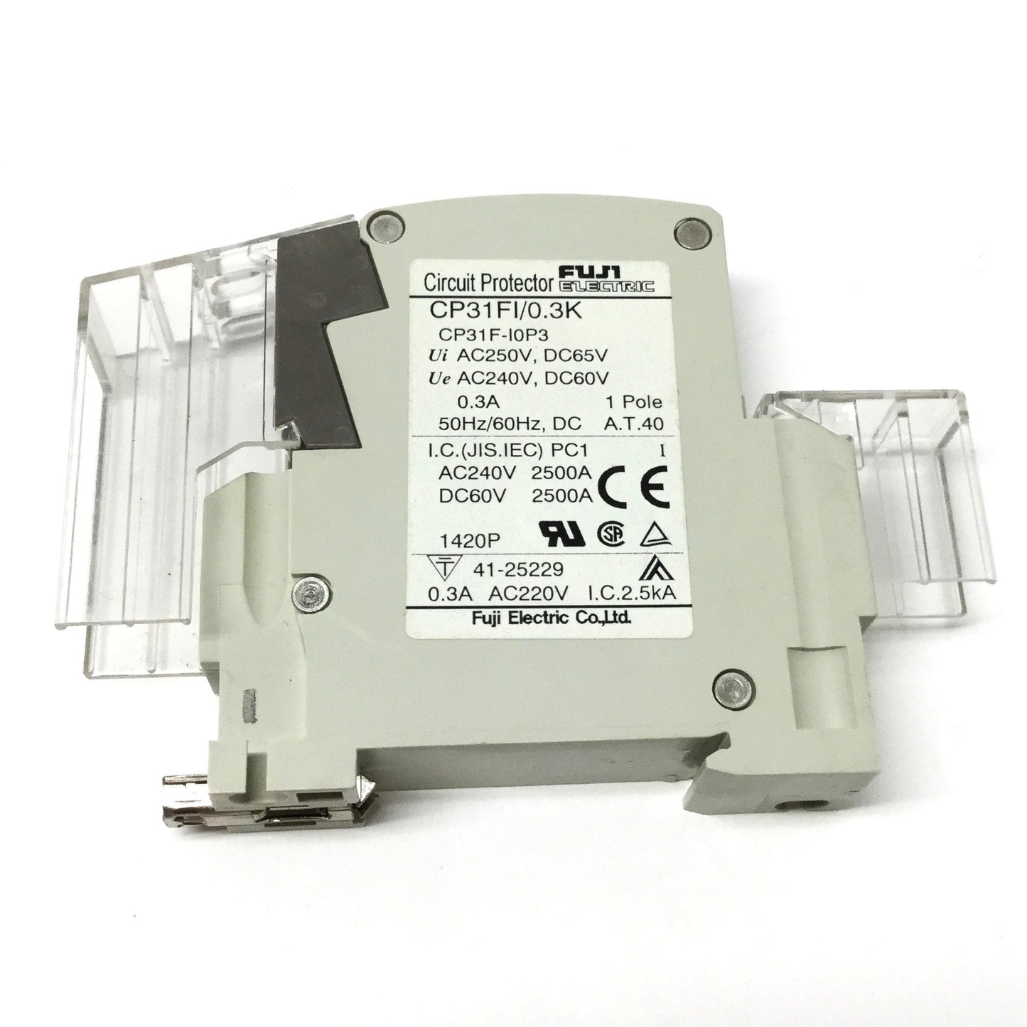 Used Fuji CP31FI/0.3K Circuit Breaker 1-Pole, Instantaneous Trip, 0.3A, 240VAC/60VDC