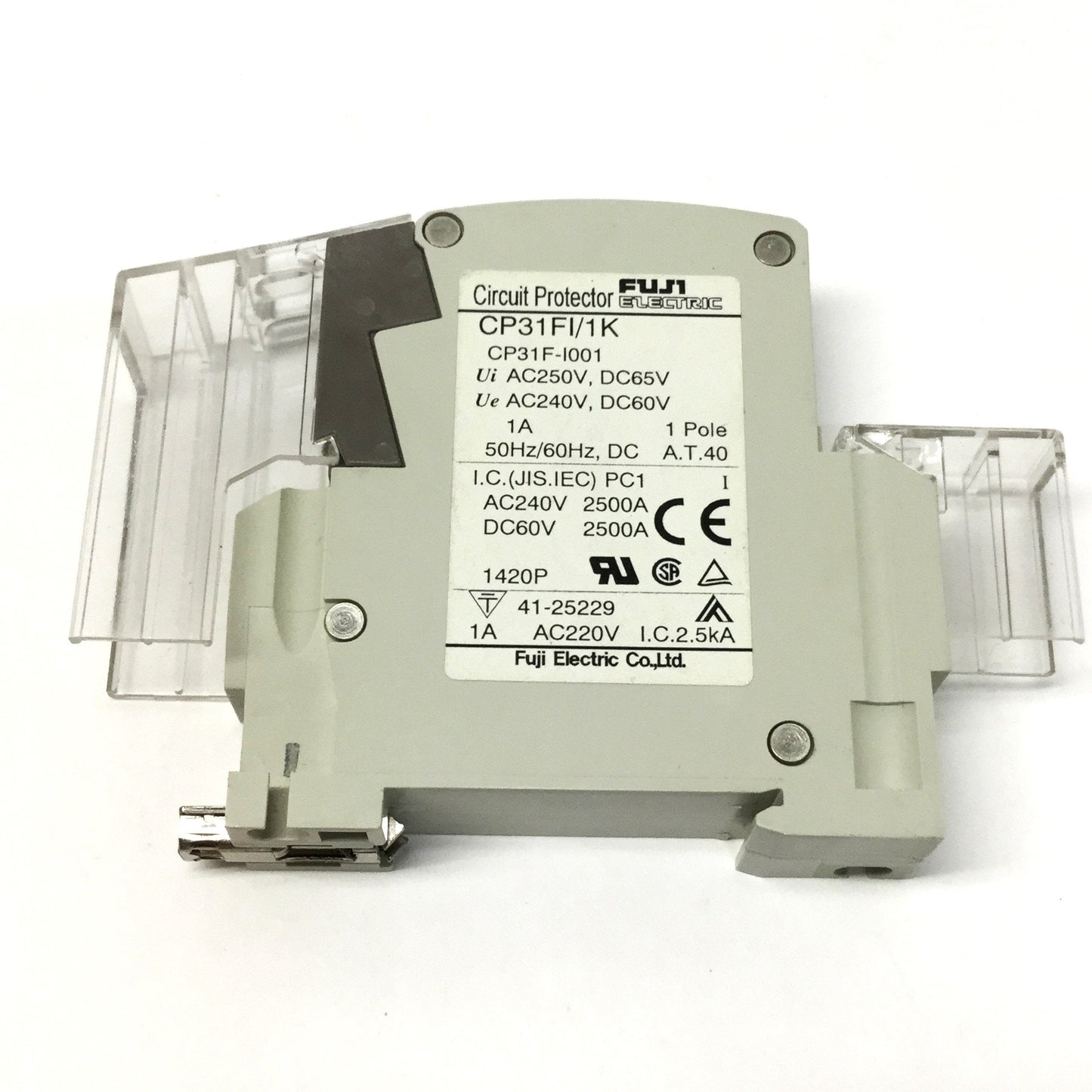 Used Fuji CP31FI/1K Circuit Breaker 1-Pole, Instantaneous Trip, 1A, 240VAC/60VDC