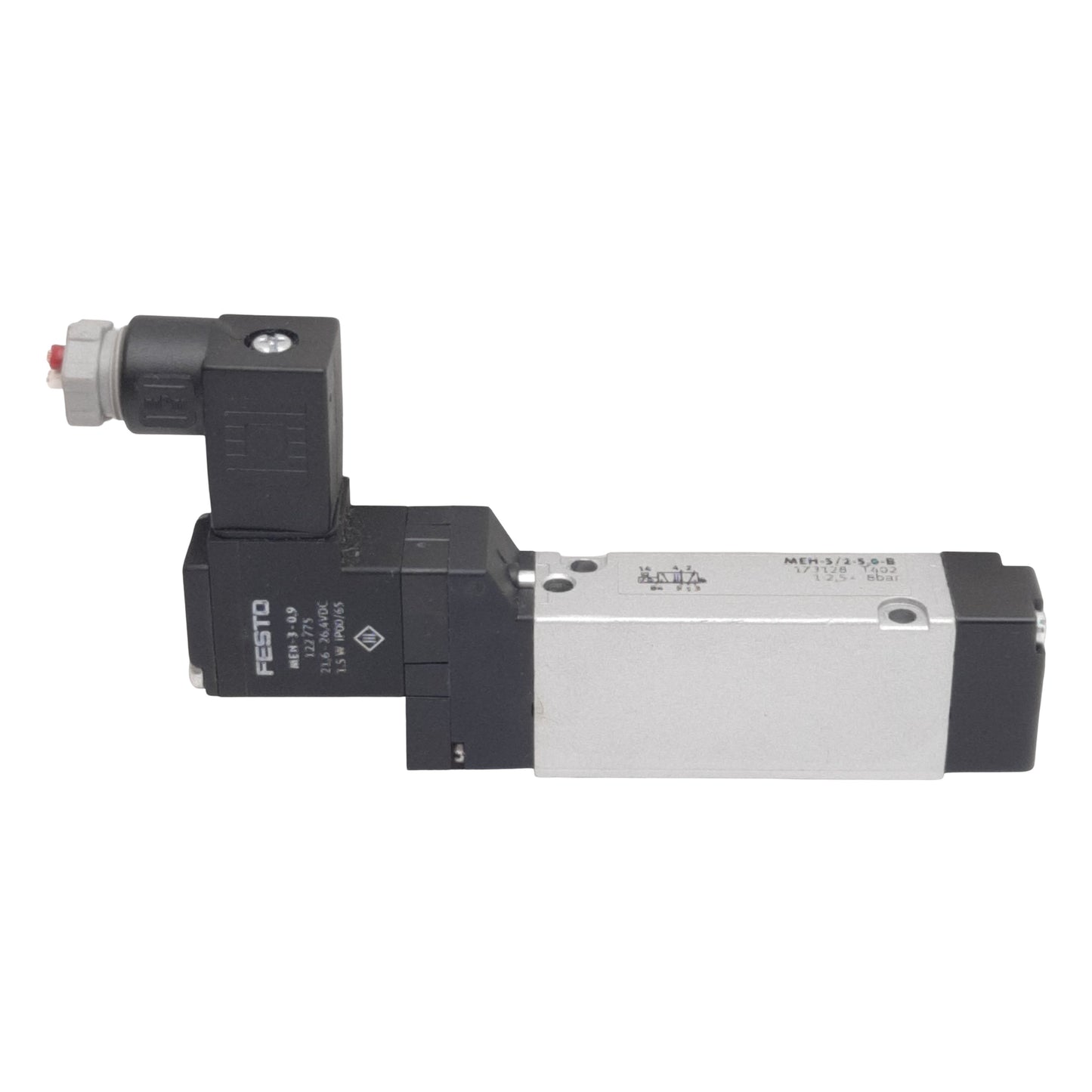 Used Festo MEH-5/2-5,0-B Solenoid Valve, 5/2 Monostable, 2.5-8bar, 24VDC Coil