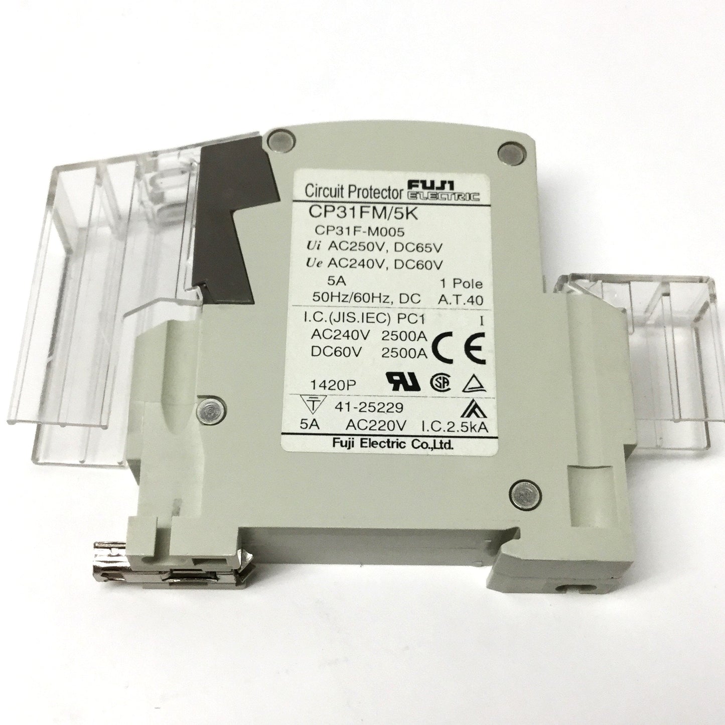 Used Fuji CP31FM/5K Circuit Breaker 1-Pole, Medium Delay Trip, 5A, 240VAC/60VDC