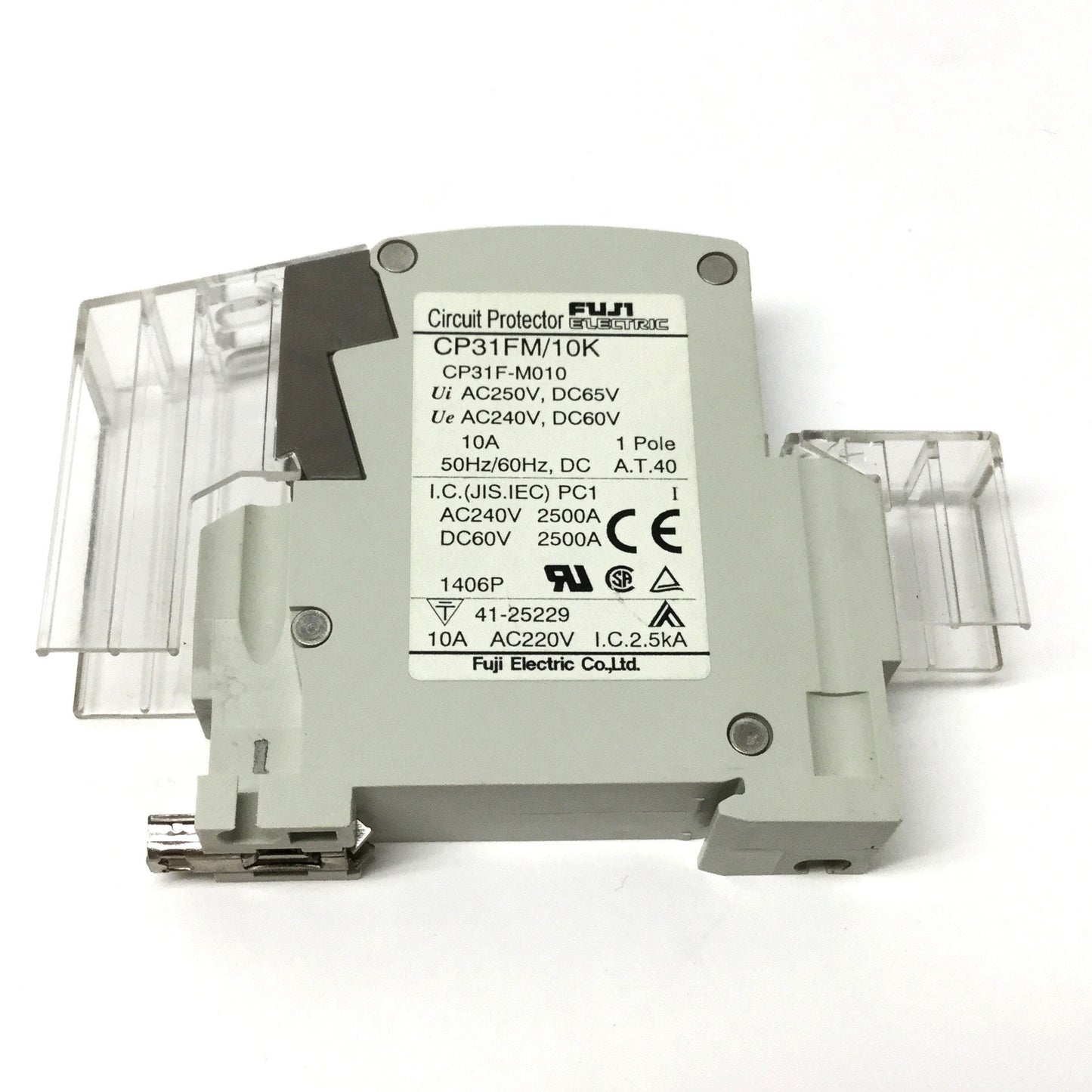 Used Fuji CP31FM/10K Circuit Breaker 1-Pole, Medium Delay Trip, 10A, 240VAC/60VDC