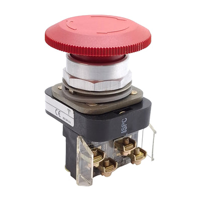 Used Allen Bradley 800T-FXT6A Red Pushbutton, Push-Pull/Twist-to-Reset, 1NO+1NC, 600V