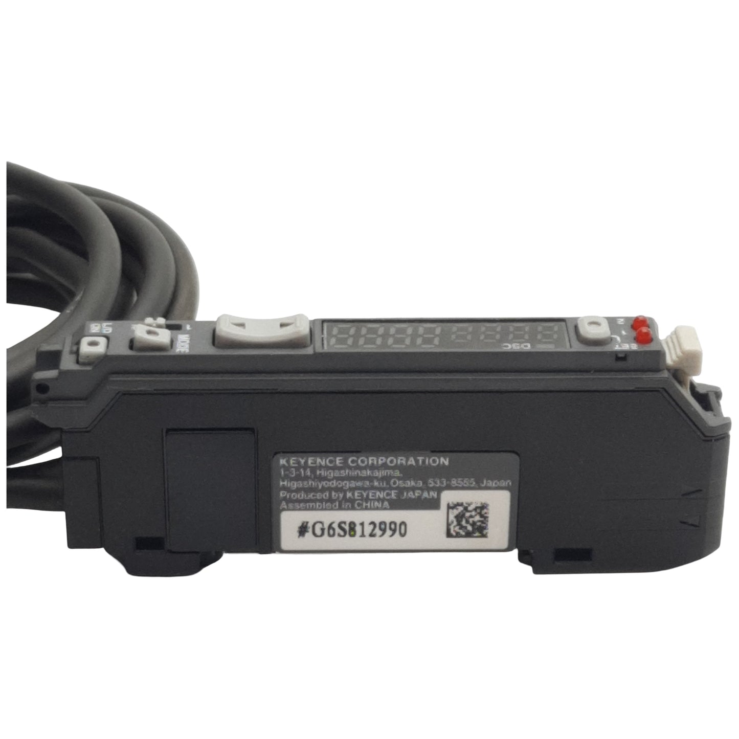 Used Keyence FS-V33 Fiber Optic Amplifier, 2 NPN, 12-24VDC In, 24V 100mA Out, Red LED
