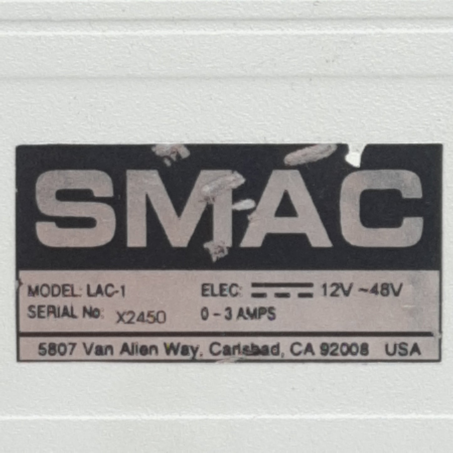 Used SMAC LAC-1 Single-Axis Servo Motor Actuator Controller, 0-3A 12-48VDC, RS-232