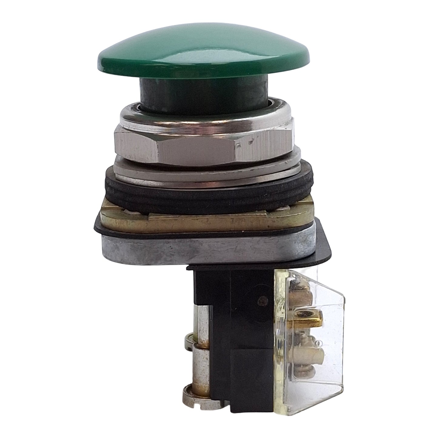 Used Allen Bradley 800T-D1A1 Green Momentary Mushroom Head Pushbutton 1NC+1NO 600VAC