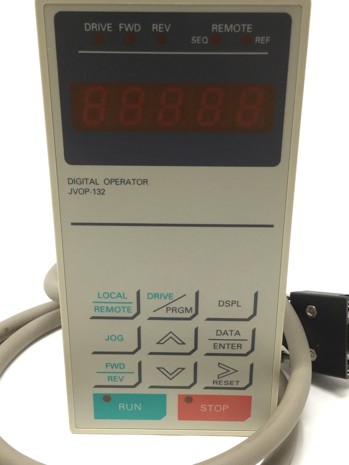 Used Yaskawa JVOP-132 Digital Operator Panel for Varispeed Inverter Drive w/1m Cable