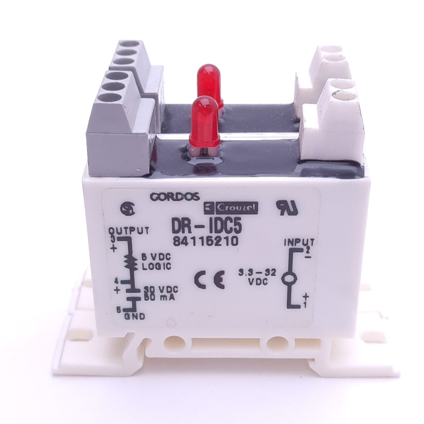Used Lot of 2 Gordos DR-IDC5 Input I/O Relay Module, 3.3-32VDC In, 5/30VDC 50mA Out