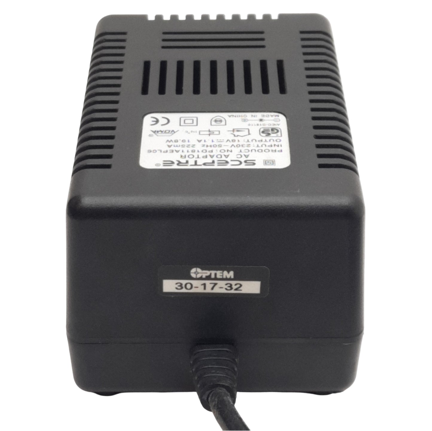 Used Sceptre PD1811AEPL06 AC Adaptor, 230VAC In, 18VDC 1.1A 19.8W Out, 5-Pin DIN