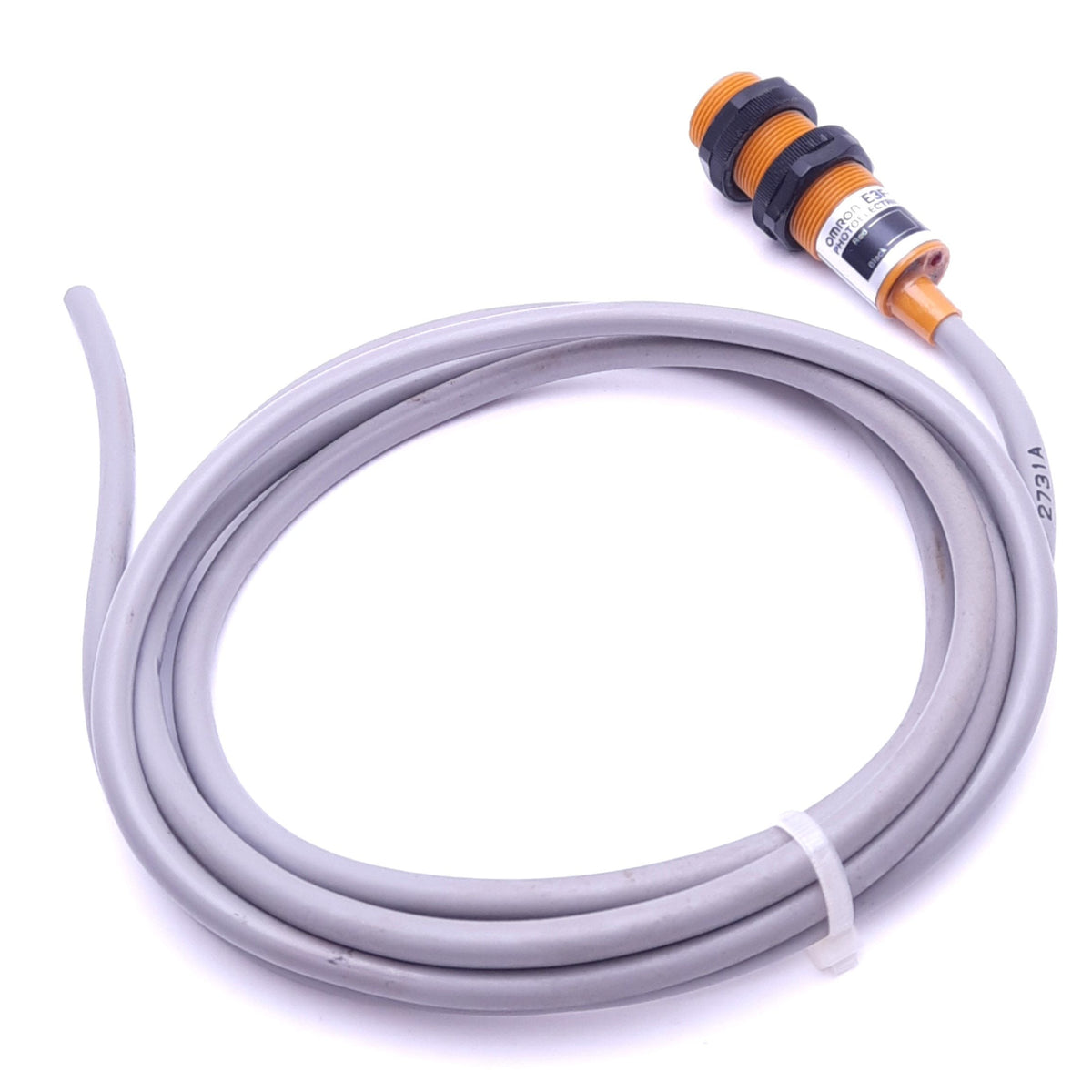 Used Omron E3F-3L Photoelectric Switch Cable, 2-Wire, 12-24VDC, 100mA Out Max, 6ft