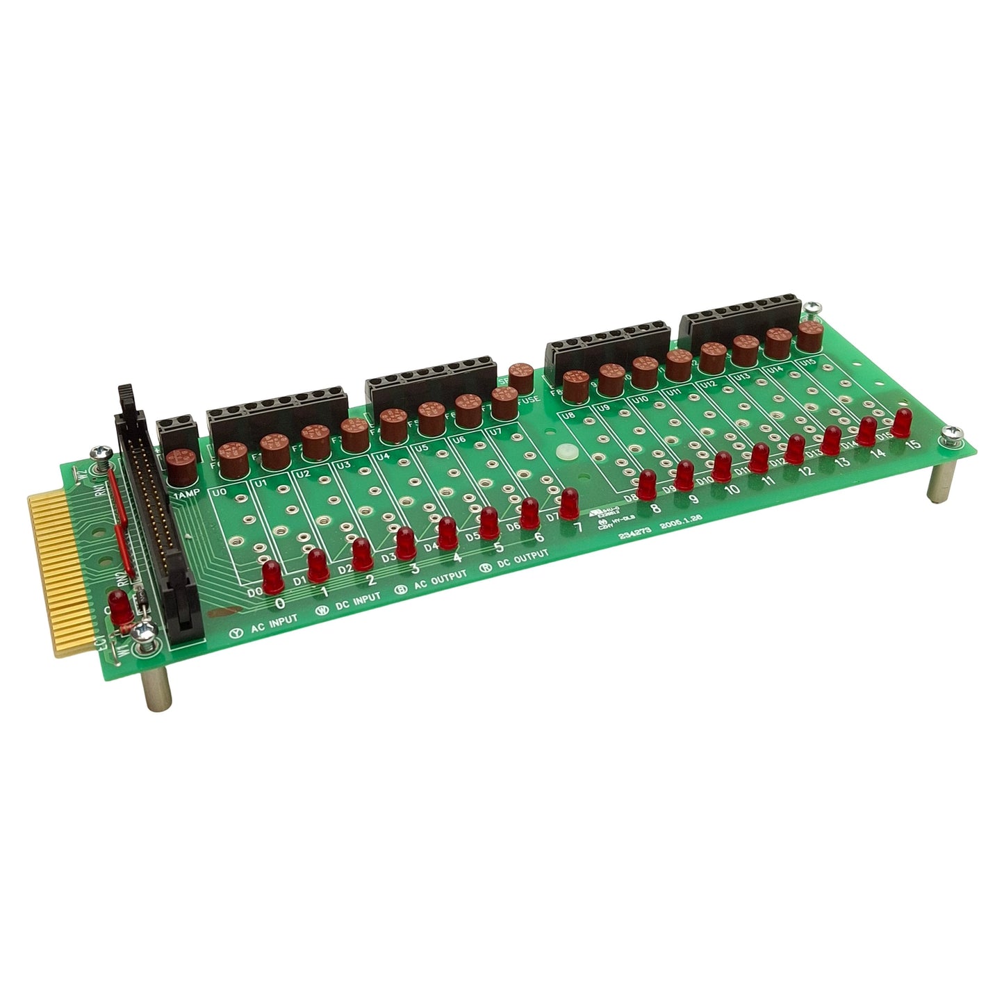 Used WRC 1781-A16H Discrete I/O Relay Mounting Board 16-Channel Slim/Mini, 50-Pin IDC