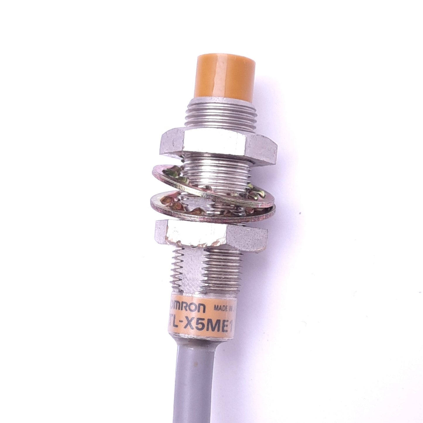 Used Omron TL-X5ME1 Proximity Switch Cable, 10-40VDC, 200mA NPN NO Output, 6ft