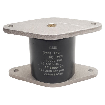 Used CDM 292100B102J02 High-Voltage Mica Capacitor 0.001µF, 10000V Max 10A at 1000kHz
