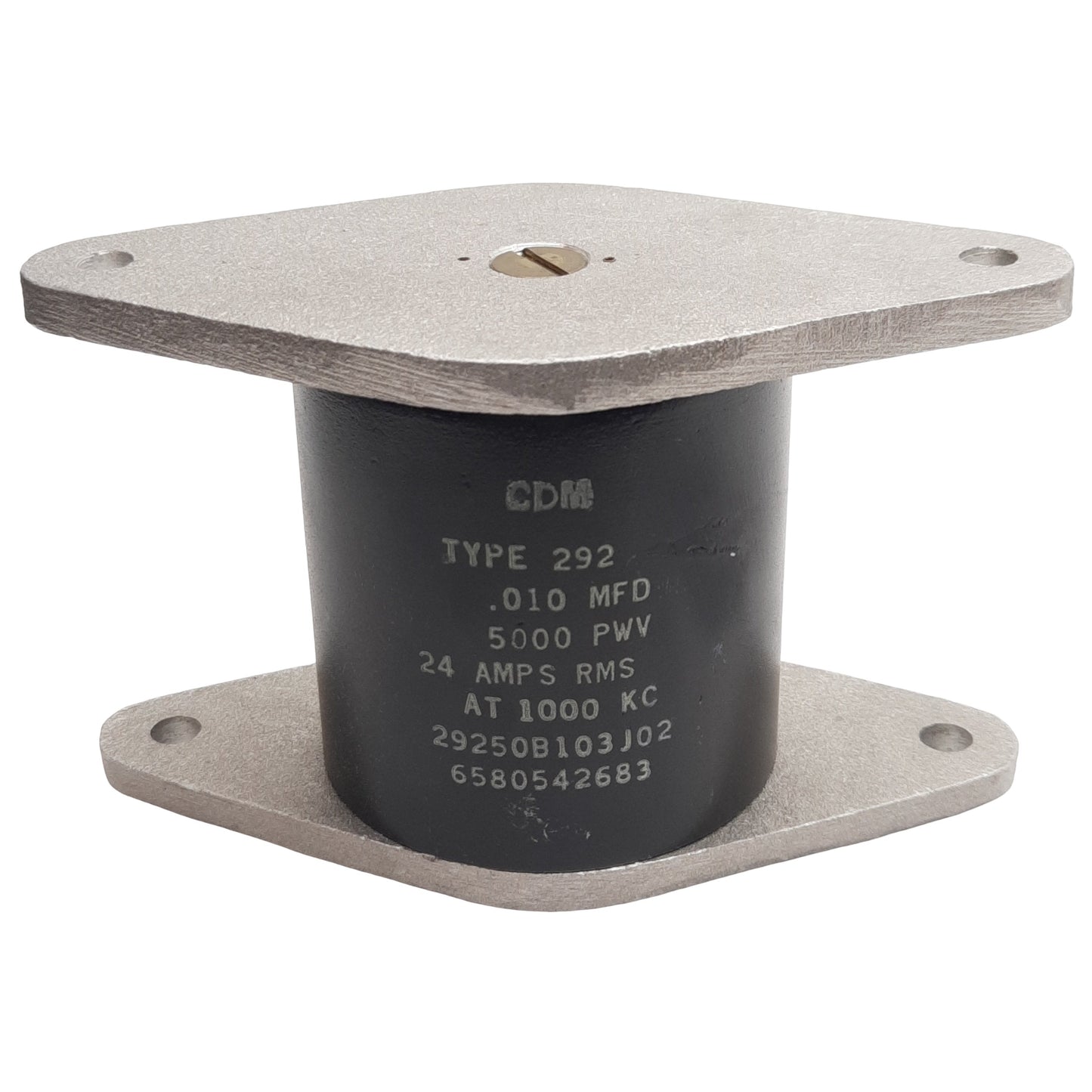 Used CDM 29250B103J02 High-Voltage Mica Capacitor, 0.010µF, 5000V Max, 24A at 1000kHz