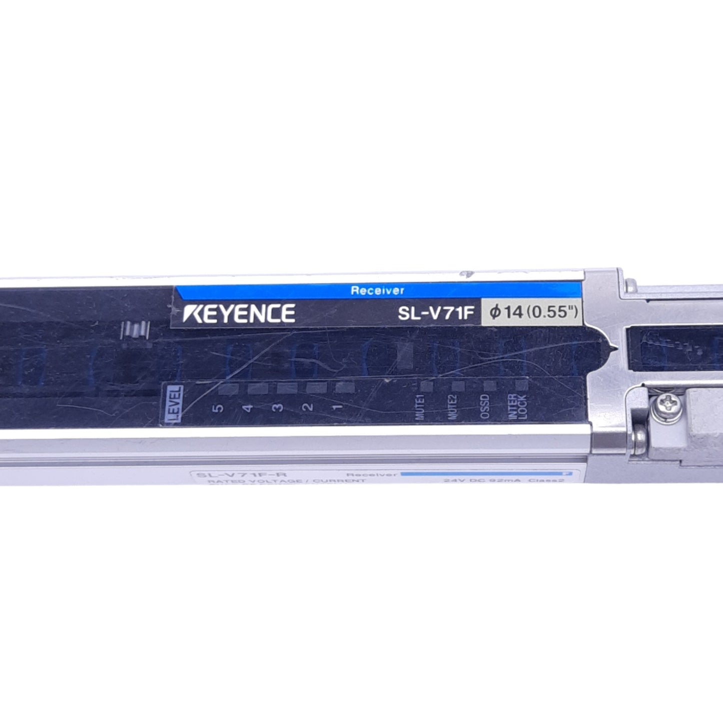 Used Keyence SL-V71F-R Safety Light Curtain Receiver, 71-Axis, 710mm Length, 7m Range