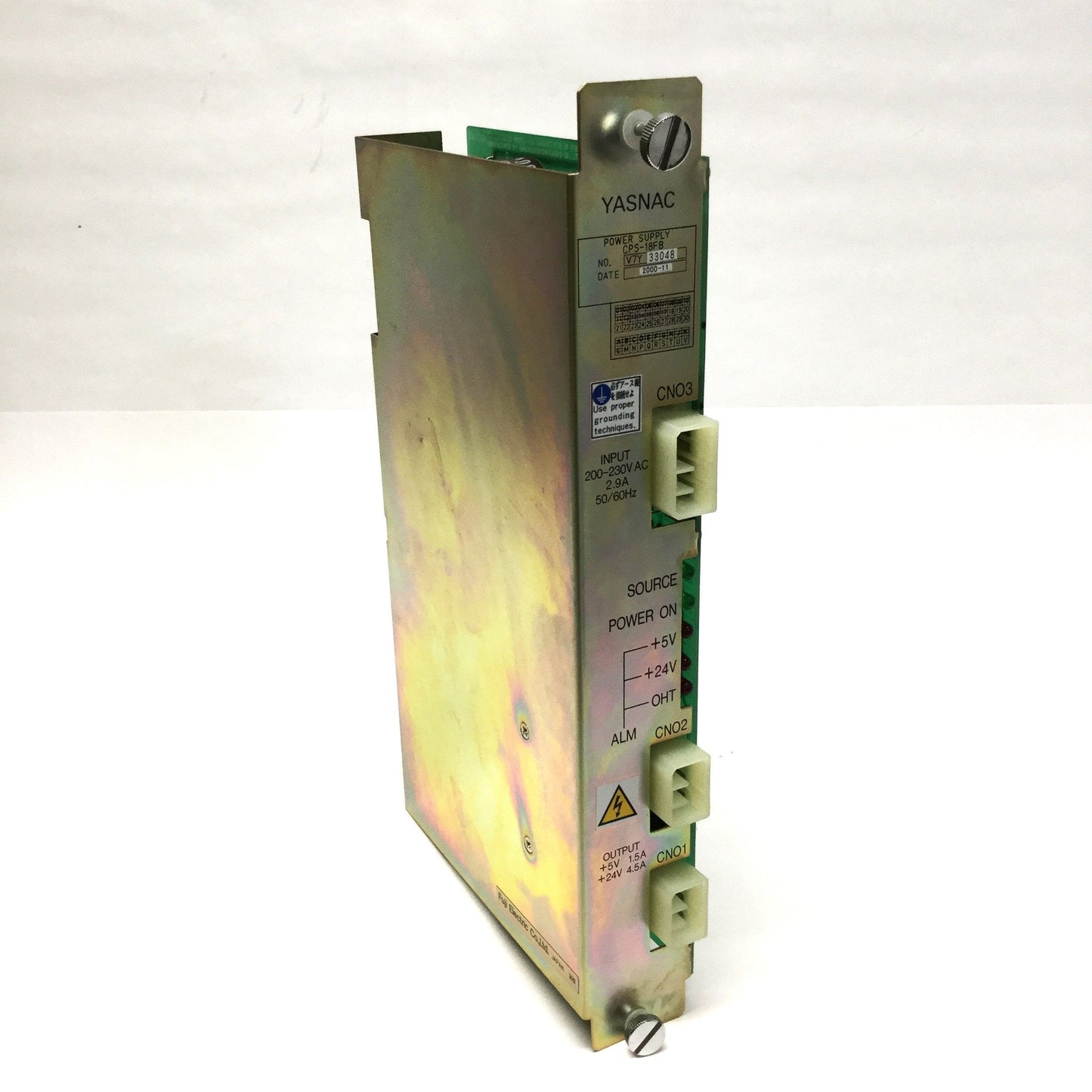Used Yaskawa CPS-18FB YASNAC CNC Controller Power Supply 200-230VAC In, 5/24VDC Out