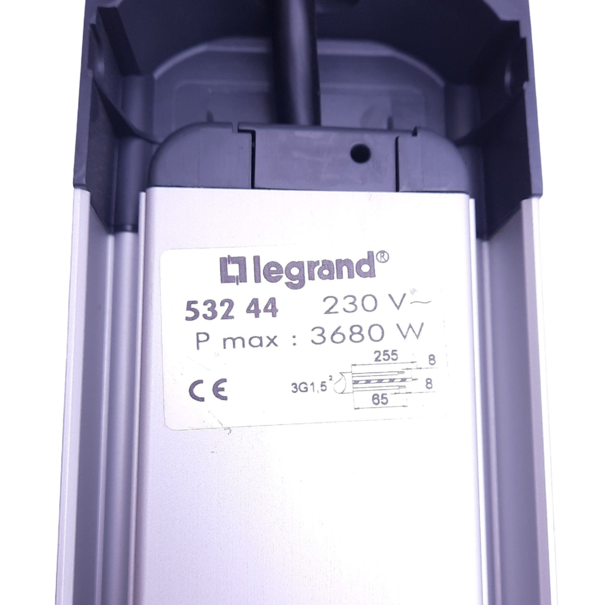 Used Legrand 532 44 Heavy Duty Power Strip, 5-Outlet, Type E Plug, 230VAC, 3680W Max