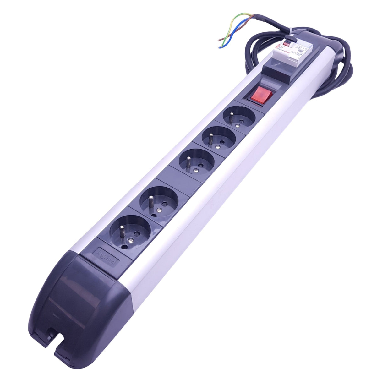 Used Legrand 532 44 Heavy Duty Power Strip, 5-Outlet, Type E Plug, 230VAC, 3680W Max
