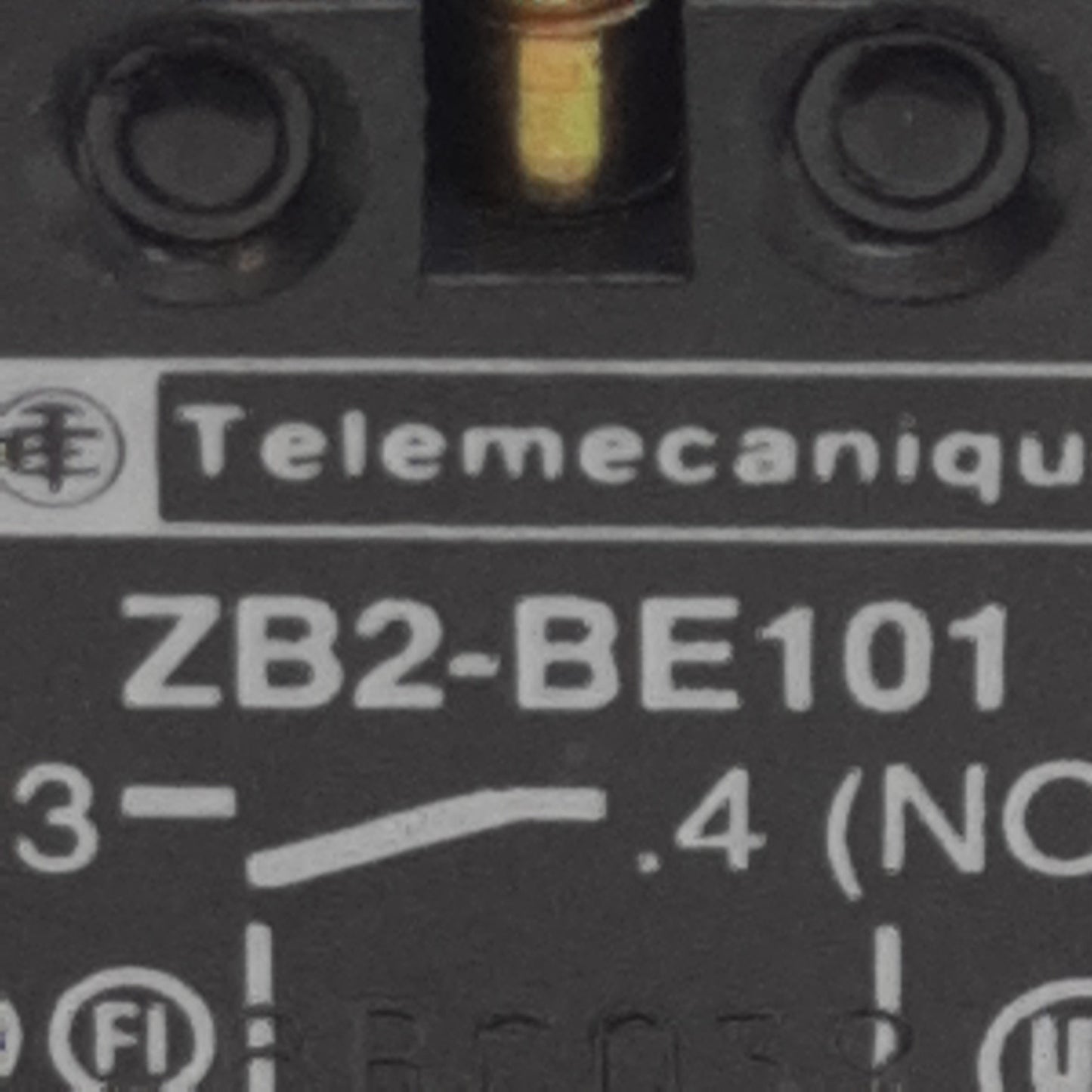 Used Lot of 2 Telemecanique ZB2-BE101 Contact Block, 1N.O., 10A 600VAC, 22mm