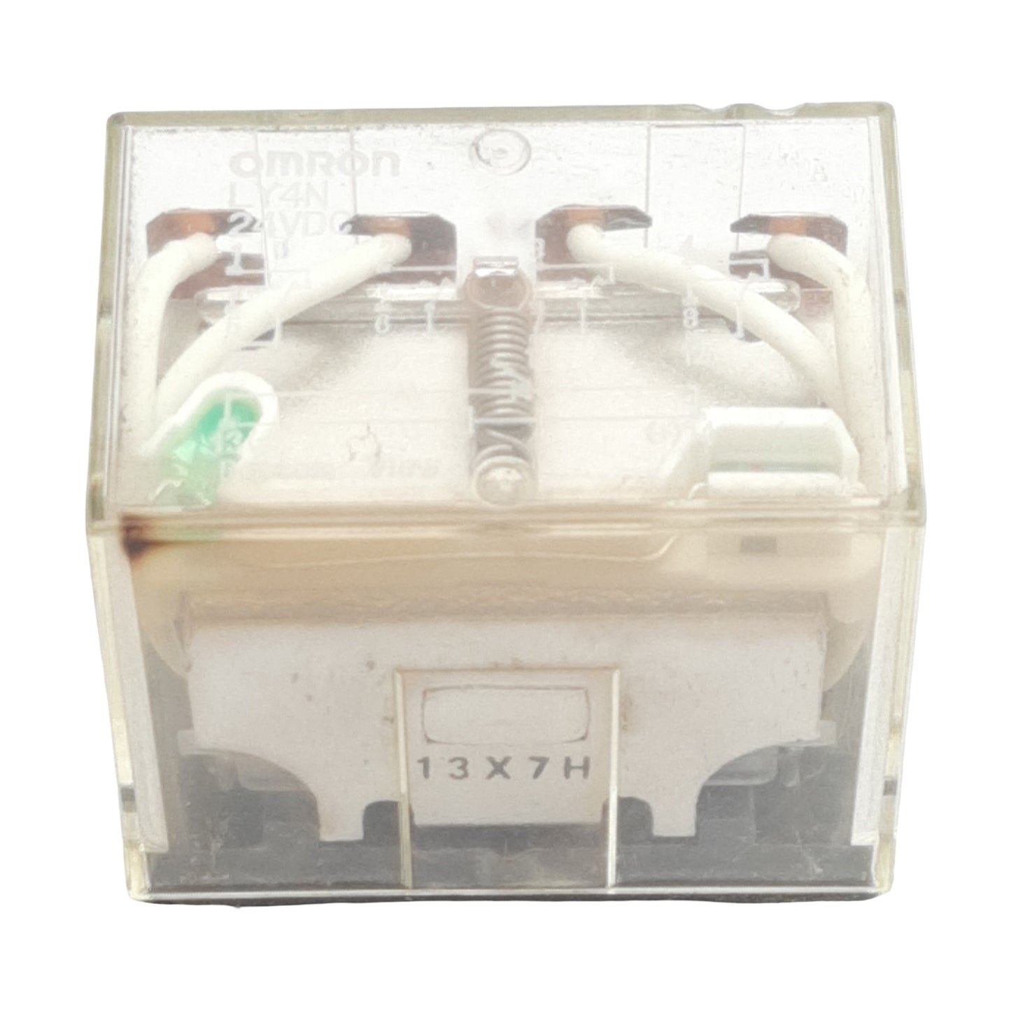 Used Omron LY4N DC24 Ice Cube Relay, 4PDT, 10A 240VAC/28VDC, 24VDC Coil, 14-Pin