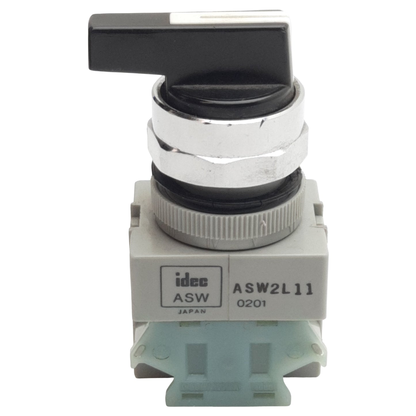 Used Idec ASW2L11 Lever Selector Switch, 2-Position 1N.O 1N.C, 10A 600VAC/VDC Contact