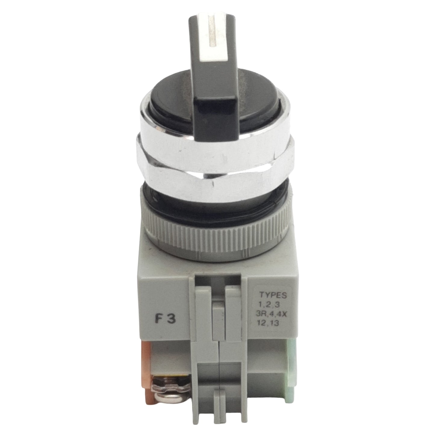 Used Idec ASW2L11 Lever Selector Switch, 2-Position 1N.O 1N.C, 10A 600VAC/VDC Contact