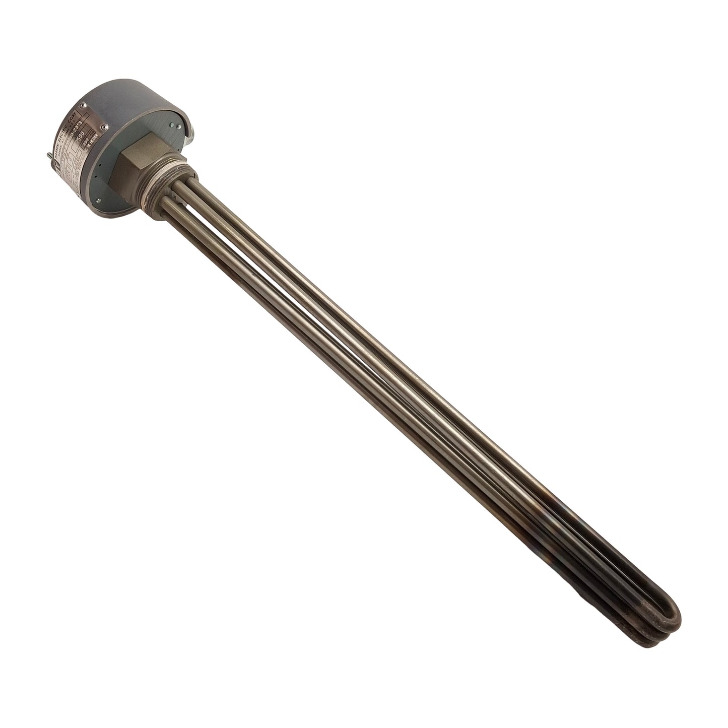 Used Warren Electric XPS-2.5-230-23*3 Screw Plug Immersion Heater, 2.5kW, 3Ø 230VAC