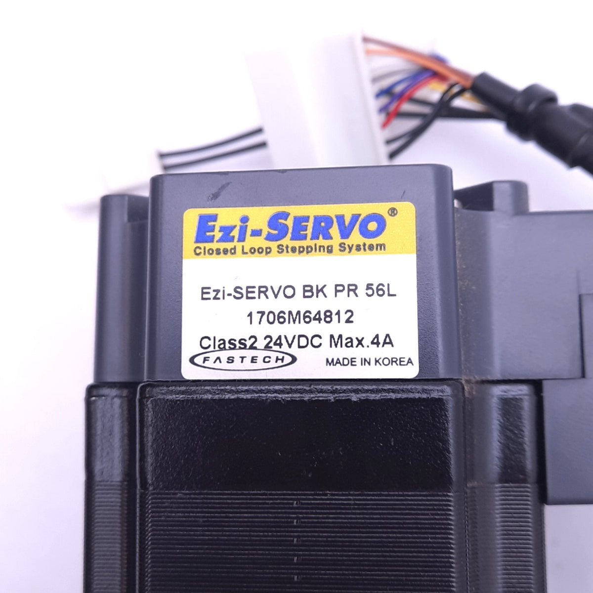 Used Fastech Ezi-SERVO BK PR 56L Stepping Motor w/ Brake, ø6.35mm Shaft, 24VDC, 4A