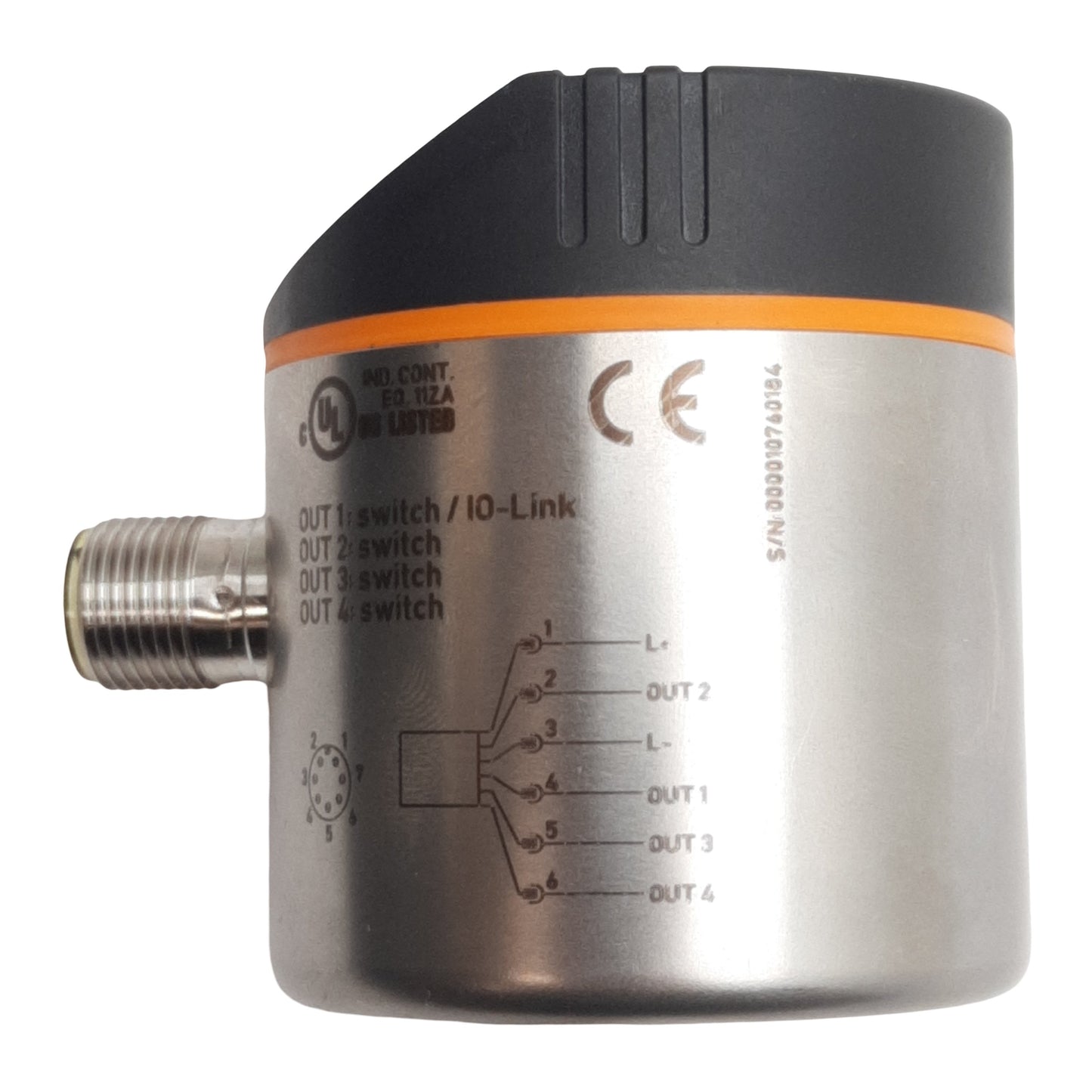 Used IFM LT8022 Electronic Level & Temperature Sensor, 18-30VDC, 200mA Out, -20-90°C