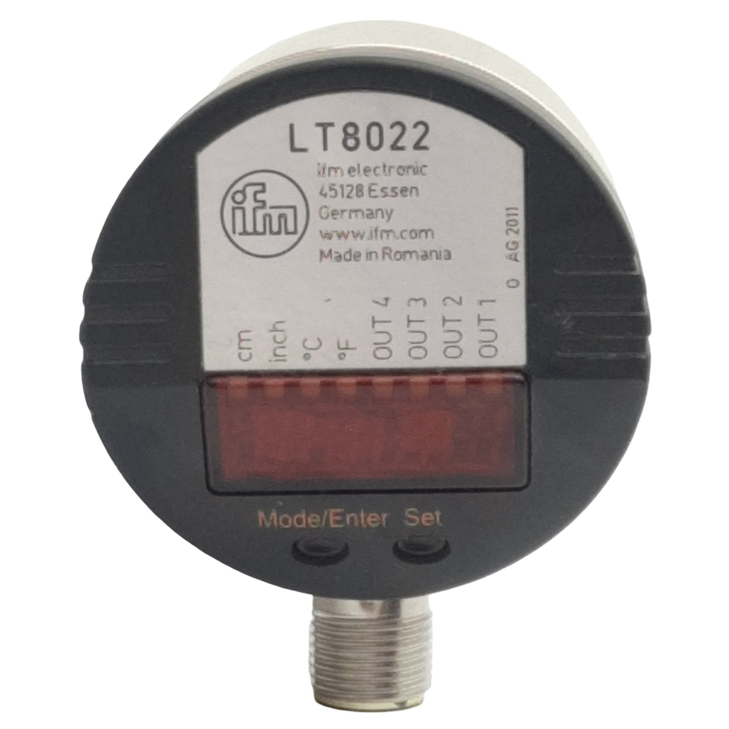 Used IFM LT8022 Electronic Level & Temperature Sensor, 18-30VDC, 200mA Out, -20-90°C
