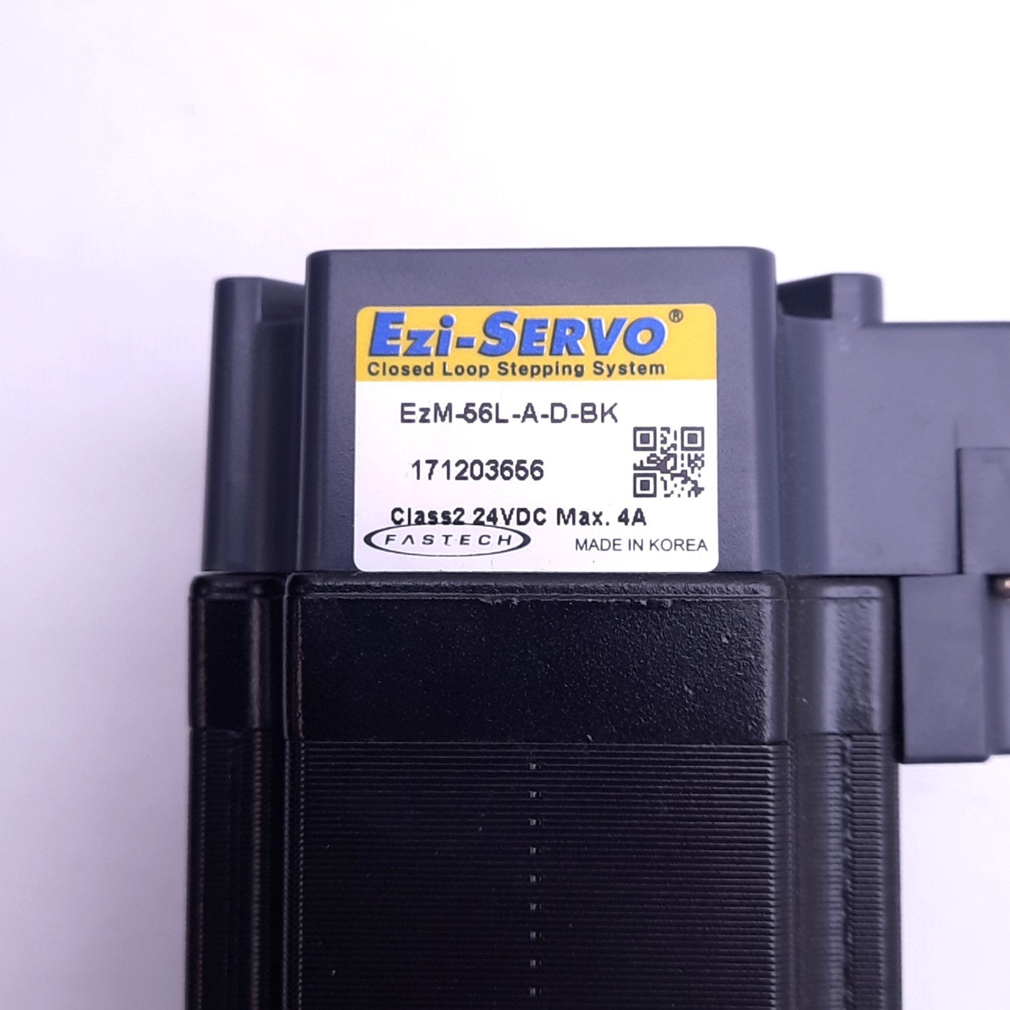 Used Fastech EzM-56L-A-D-BK Stepping Motor w/ Brake, ø6.35mm Shaft, 24VDC, 4A Max