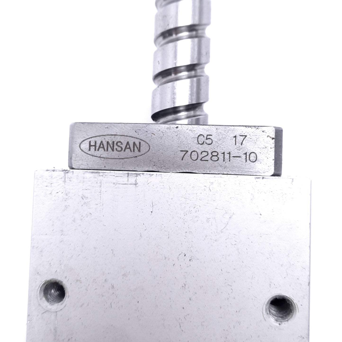 Used Hansan C5 17 702811 Linear Ball Screw Assembly, ø15mm, 10mm Lead, 575mm Stroke