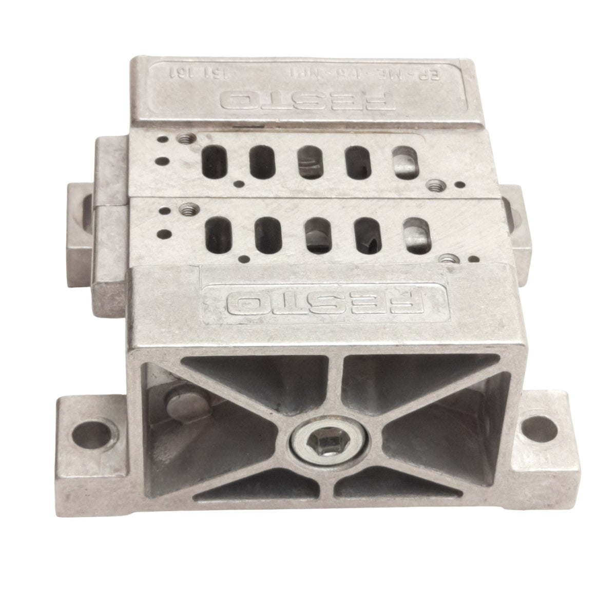 Used Festo AW-ME-1/8NPT Pneumatic Manifold W/ Endplates 1/8 inch NPT Ports 2 Stations