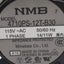 Used Lot of 2 NMB 4710PS-12T-B30 Axial Fan, 1-Phase, 115VAC 11/14W, 70.6cfm, 2700rpm