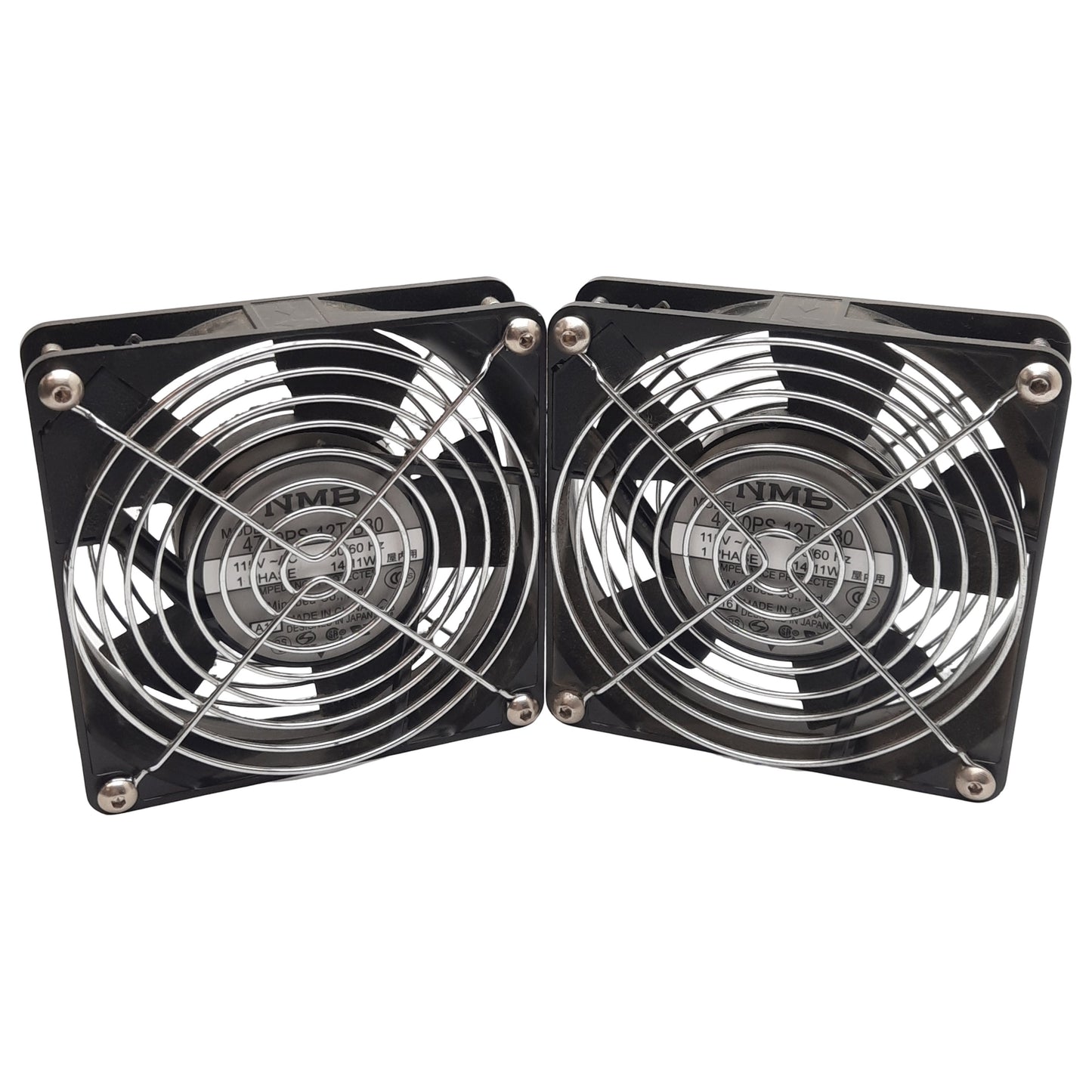 Used Lot of 2 NMB 4710PS-12T-B30 Axial Fan, 1-Phase, 115VAC 11/14W, 70.6cfm, 2700rpm