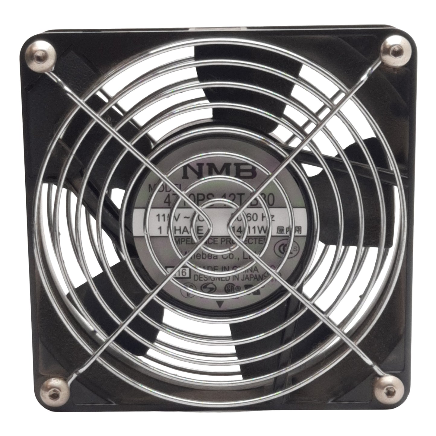 Used Lot of 2 NMB 4710PS-12T-B30 Axial Fan, 1-Phase, 115VAC 11/14W, 70.6cfm, 2700rpm