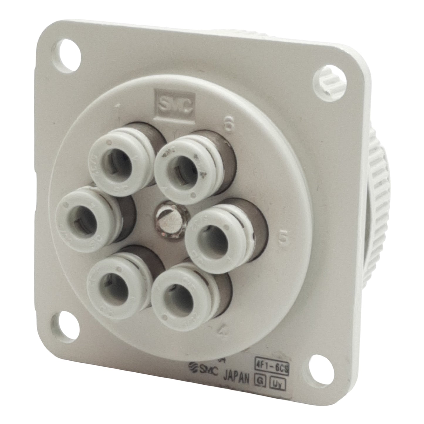 Used SMC DMK6-04 Pneumatic Multi-Connector Fitting, Six ø4mm One-Touch Ports, 1MPa