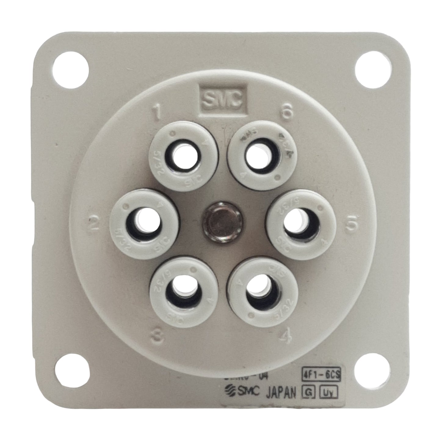 Used SMC DMK6-04 Pneumatic Multi-Connector Fitting, Six ø4mm One-Touch Ports, 1MPa